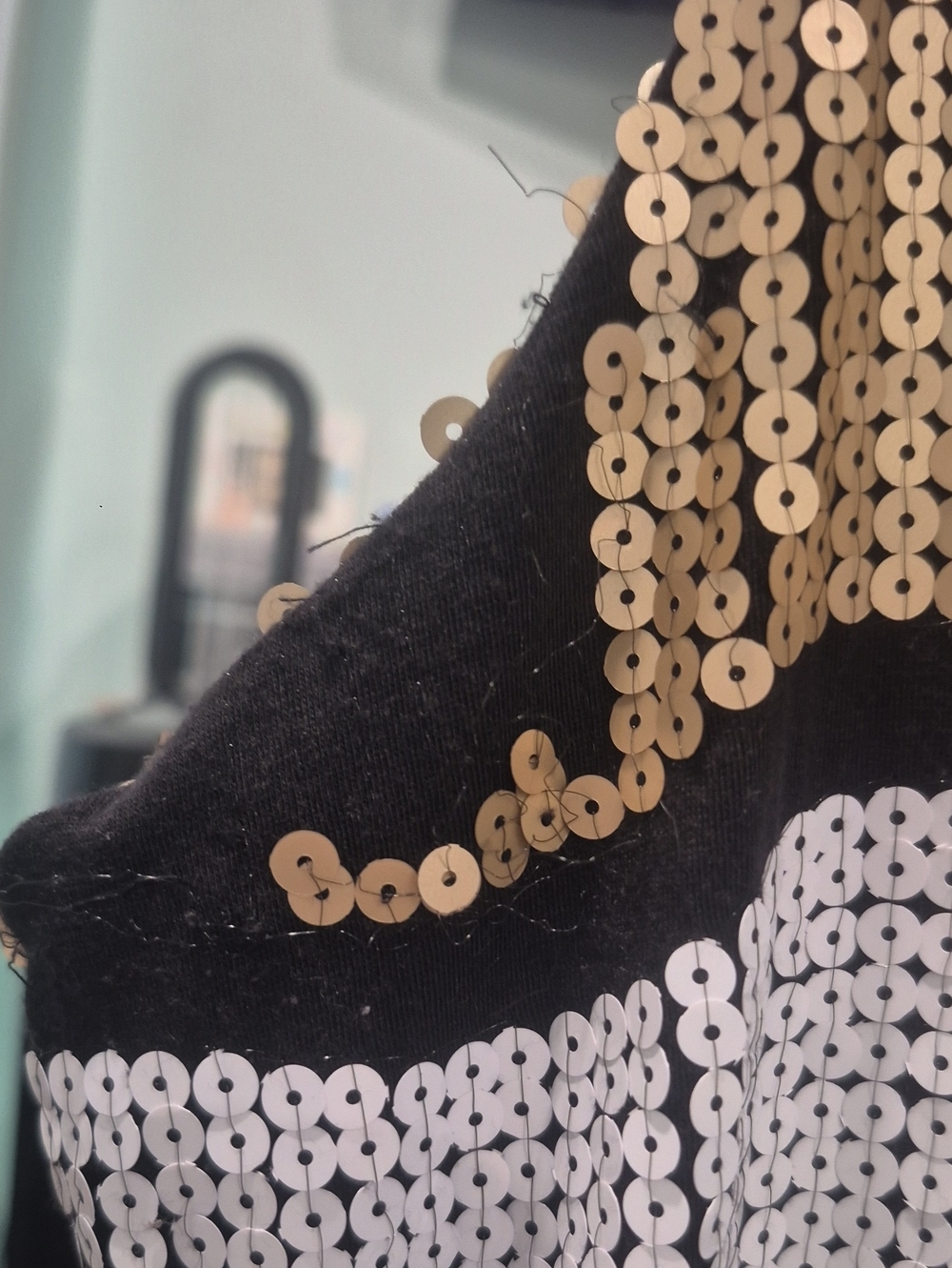 Sequin Striped Tank Dress in Gold, Silver, White, Rosegold & Black & A Wavy Tail - Picture 3 of 8